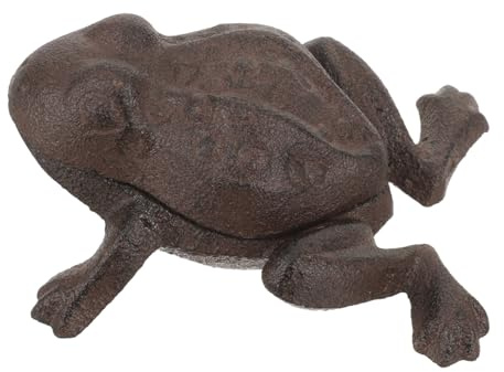 HANABASS Caja Metálica para Llaves Forma de Rana de Hierro Fundido, Decorativa y Resistente para Ocultar Llaves en Jardín o Patio Exterior