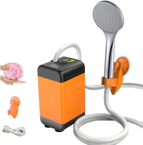 SOUUXIU Pompe de Douche de Camping en Plein air avec Affichage numérique Intelligent, Douche de Camping électrique Portable