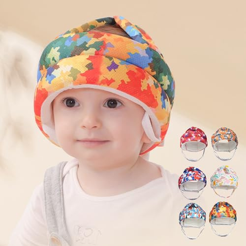 Fettwal Baby Kopfschutz, Kopfschutz Baby Helm Baby, 360°Anti-Kollision Baby Helm Schutzhelm, Baby Head Protector, Verstellbarer Babyhelm, für Babys im Alter von 0.5 bis 3 Jahren, Ahornblatt Gelb