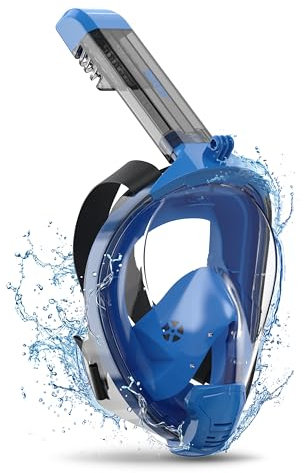 ACURE Schnorchelmaske für Erwachsene, SN04 Schnorchelmaske Vollmaske mit Abnehmbarer Kamerahalterung, Doppeltem Anti-Beschlag-Design, CO2 Sichere Tauchmaske für Erwachsene und Jugendliche