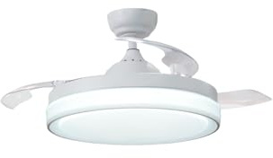 Genérico VENTILADOR DE TECHO CON LUZ LED REGULABLE EN INTENSIDAD BLANCO, MOTOR SILENCIOSO DC, CON 6 VELOCIDADES, MANDO A DISTANCIA Y APP LED CAMBIO TONO.