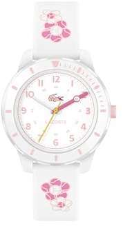 Lacoste Montre Analogique à Quartz pour Enfants Collection Mini Tennis avec Bracelet en Silicone Blanc - 2030063