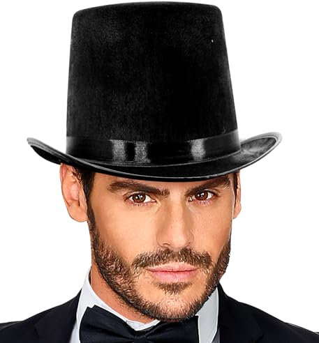 24costumes Zylinder aus Filz – Unisex Hut für Damen und Herren (Größe 58-60) – Perfekt für Karneval, Fasching & Halloween (1)