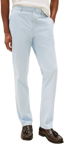 Tommy Hilfiger Uomo Pantaloni Chino Core Denton Essential Twill Straight Fit, Blu (Blue Cloud), 33W/34L