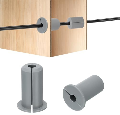HiPicco 2Pcs Wall Grommets for Cables 3/4-Inch Silicone Cable Wall Bushing Feed Through Cable Routing Kit Accessories Wall Cable Pass Through for Ethernet with 7mm Hole, Grey