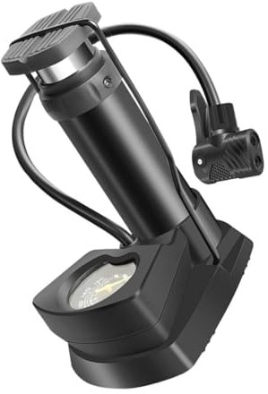 TINEASUR Tragbare Fahrrad Und Motorrad Fußpumpe Mit Manometer Vielseitige Luftpumpe Für Reifen Bälle Und Pools Kompakt Und Leicht Für Outdoor Einsätze