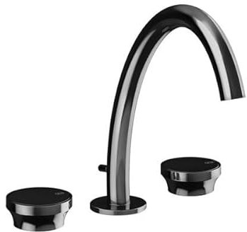 Gessi Origini Mélangeur 3 trous pour lavabo, version moyenne, avec vidage, saillie 186mm, 66013706, 66013706, Colorazione: Metallo nero