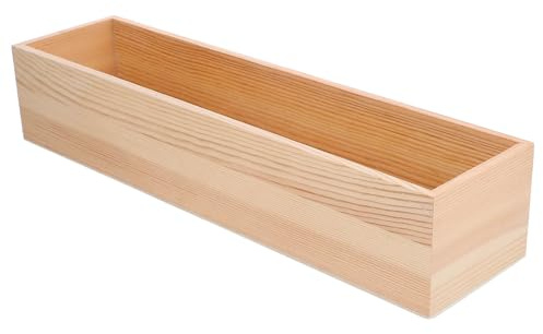 Zerodeko Holz Aufbewahrungsbox Ohne Deckel 15.75X3.94X3.07In Organizer Für Zuhause Und Büro Mit Schlankem Design Und Großem Stauraum