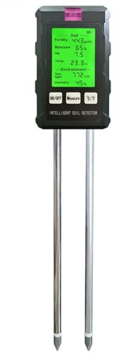 DollaTek Misuratore di terreno 6 in 1 Misuratore di umidità fertilità del suolo pH temperatura luce ambientale e umidità con schermo illuminato HD per la coltivazione di piante in giardinaggio