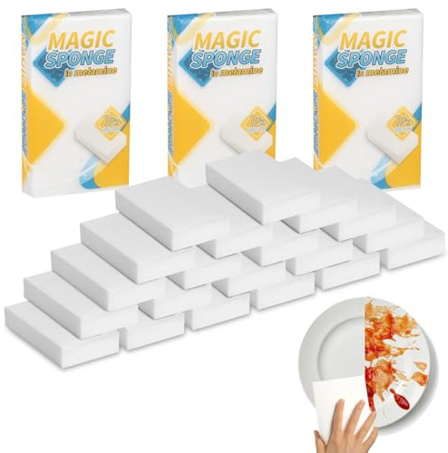 Magic Sponge Eraser 20 Pcs Melamine Foam Cleaner 2X Stronger Cleaning Power Multi-Functional Kitchen Dish Sponges for Kitchens Bathrooms Walls Shoes