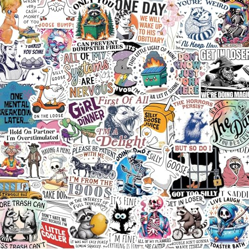 Xanthelle Stickers Divertidos, 200 Piezas de Pegatinas Holográficas, Pegatina Impermeable de Vinilo, Pegatinas para Kindle, Scrapbook, Pegatinas Literarias, Conjunto de Pegatinas Lindas
