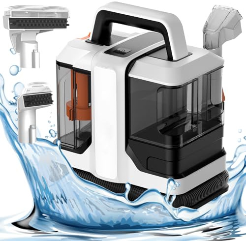 Generico Pulitore Portatile per Tappeti, Potente Potenza di Aspirazione 450w 11kpa, Pulizia Multifunzionale dei Tessuti, Smacchiatore Portatile, Design A Doppio Serbatoio Dellacqua