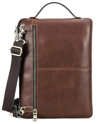 YGSGJSP Borsa per Documenti Ufficio Borsa a mano da uomo in vera pelle for laptop, borsa a tracolla, lavoro con(13)
