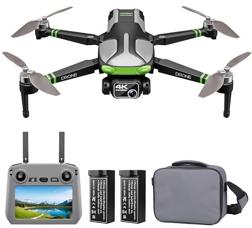 GPS Drones with Camera for Adults 4K, 100-Min Flight Time, 5.7 FPV Screen, Long Range Video Transmission, RC Quadcopter, GPS Follow, Auto Return, Beginner Mode, Foldable RC Drones with 2 Batteries