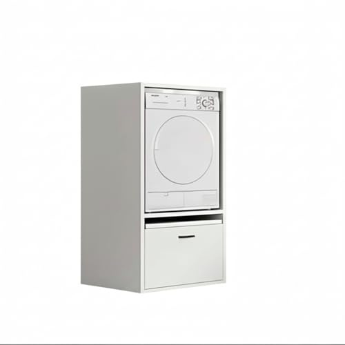 Mobile Per Lavatrice Asciugatrice Armadio Mobiletto Bagno Mobili Salvaspazio Con Cassetto E Mensola Allungabile Scaffale In Legno Armadietto Per Lavanderia Coprilavatrice 70 x 146 x 64 Cm Bianco