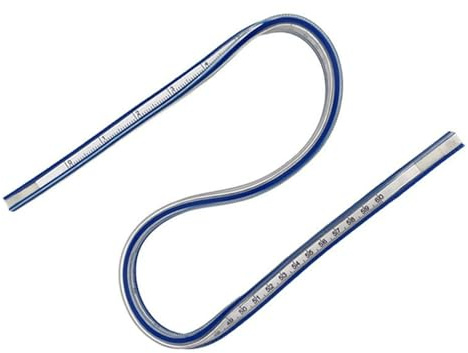 Règle courbe flexible double face 60 cm pour dessin, ingénierie et dessin