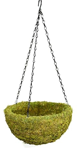 SuperMoss (29202) MossWeave Hanging Basket - Round, Fresh Green, Small (12.5 Diameter)