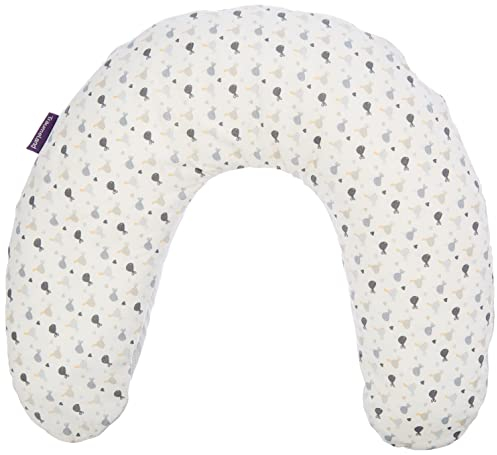 Träumeland Seitenlagerungskissen Design 2 mit geräuscharmer EPS-Perlenfüllung, Bezug 100% Baumwolle - abnehmbar und waschbar, Grau