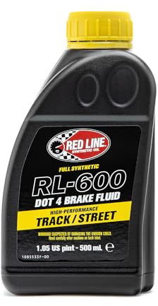 Red Line 90404 RL-600 High Performance Track/Street DOT 4 Brake Fluid - 500 Milliliter
