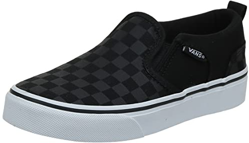 Vans Unisex Asher Sneaker, Checker Black Black, 36 EU