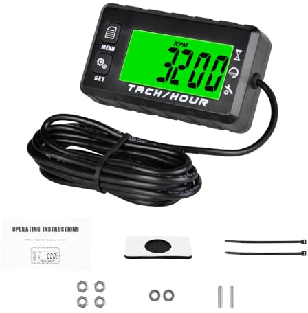 Jayron JR-HM058 digital timmätare varvräknare, 2 systemalternativ, nedräkningsunderhåll rminder, bakgrundsbelysning, återställningsbar maxhastighet, utbytes batteripåminnelse, av, för motorcyklar,
