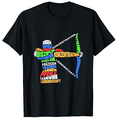 Bogenschießen Pfeile Zielscheibe Wordart Bogenschütze T-Shirt