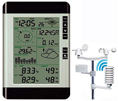 WAN InaláMbrica Profesional EstacióN MeteorolóGica 6-En-1, Sensor Exterior Pantalla Led, ConexióN USB A La Computadora