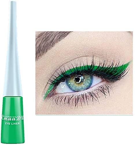 Eyeliner Liquide Mat 10 Couleurs à Séchage Rapide, Gel Imperméable Durable Sans Floraison, Hautement Pigmenté Couleur Bonbon - Vert