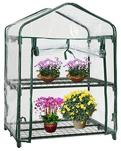 Oriental riverkit Mini Serre Housse De Protection en PVC pour Serre De Jardin, Housse De Rechange en PVC Renforcé, Étanche Et Anti-UV, 69 * 49 * 92cm, (Non Compris Le Support en Fer)
