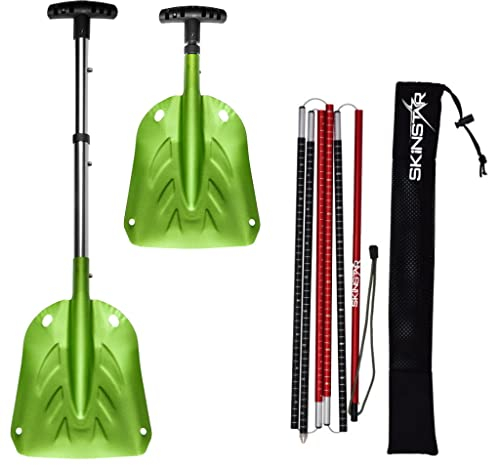 SkinStar Lawinensonde 260 oder 320cm und Schneeschaufel Klappbar Set Aluminium Leicht Kompakt Lawinenset
