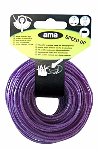 AMA Filo per Decespugliatore Seghettato Viola – Bobina da 15 m, Sezione Quadrata Ø 2,7 mm, Potenza di Taglio Aggressiva per Giardinaggio