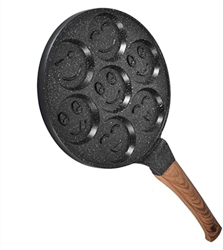 Pancake Pan Non Stick Smiley Faces Crepes Pancake Pan 26 Cm Non Stick,Induction Safe 7 Eggs Fry Pan,Mini Crepe,Pancakes
