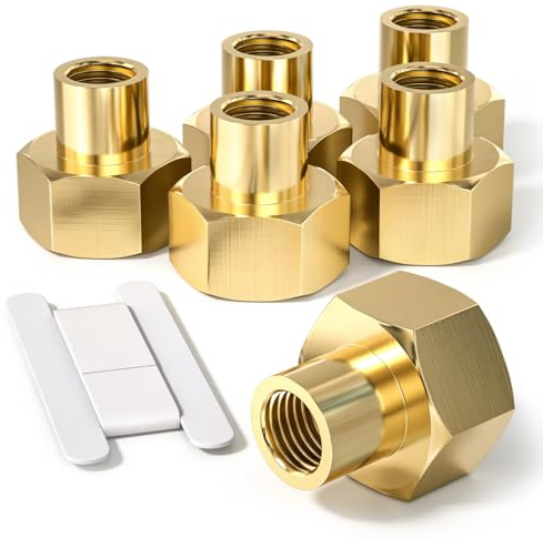 Bwintech 6 Pcs 1/4 Female to 3/8 Female BSP Thread Brass Reducing Coupling Connector for Pipe Connecting Conversion
