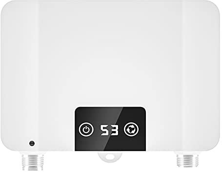 MHX Instant Electric Tankless Water Heater, 5500W 220V Constant Temperature Water Heater w/Self Modulating, 360°Install Touch Digital Display Hot Water Heater for Home Kitchen RV Bathroom (Rectangle)