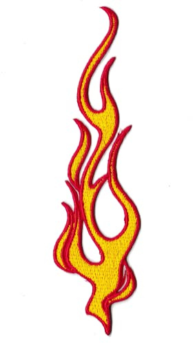 NagaPatches Patch, Flamme, Feuer, Bestickt, Medium (12 x 3 cm), 1 Stück