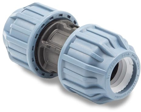 PP Kupplung I Durchgangsmuffe l 25 mm I Klemmverbinder mit 2 Anschlüssen I Klemmverschraubung I Klebe- Flexschlauchverbinder I Pool-Zubehör I Garten-Bewässerung I Druckleitung I bm302