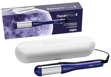 L'Oréal Professionnel SteamPod 4 Moon Capsule, Plancha de Pelo Profesional con Tecnología a Vapor, para cualquier look de liso a rizado, para Todo Tipo de Cabello, Moon Capsule Limited Edition