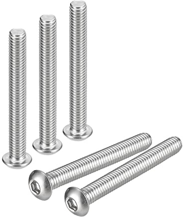 QUARKZMAN 3/8-16x3 Linsenkopfschrauben Innensechskant 5 Stück 304 Edelstahl Verschlüsse Sechskant Bolzen Schrauben Voll Gewinde Sechskant Antrieb Schrauben