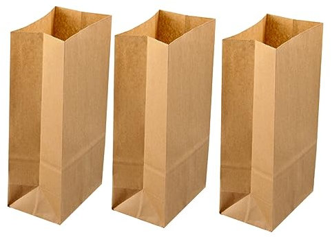 Healeved 50stücke Papiertüten Aus Kraftpapier Zum Frühstück Mit Quadratischem Boden Lebensmittelpapiertüten Für Süßigkeiten Kekse Popcorn Snacks Und Kleine Geschenke