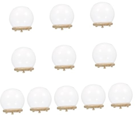 ABOOFAN 11pcs Flower Glass Cover Preserved Flower Glass Dome Car Interior Adornment Dome Decor
