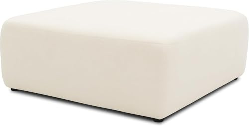 DOMO. collection Polsterhocker Adrian, Modul-Sofa, Hocker Element, Modul-Couch, Einzelelement, kombinierbar, Sitzhocker, 108 x 108 x 42 cm (BxTxH), creme