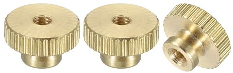 QUARKZMAN Dadi a Farfalla Scanalati, 3pz M3 x D11mm x H6,5mm Foro Passante Testa Alta Ottone con Colletto Testa Alta Foro Passante Elementi Fissaggio Pomelli Rotondi per Parti Stampanti 3D