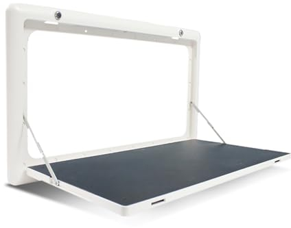 TRUNXUCL Klapptisch Wandmontage für Wohnmobile, Camper Wandklapptisch mit Max 20 Kg Tragkraft, Reisetisch, Abschließbares Wandtisch Set für Wohnmobile und Wohnwagen (Color : Wit)
