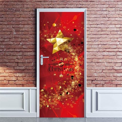 Türtapete Selbstklebend Weihnachtssterne Weihnachten 90 X 210 Cm Türposter Türaufkleber Selbstklebend Fototapete Türfolie Türtapete 3D Tür Aufkleber Wand-Deko Dekoration Wohnung - Fotos Von K -1O9O3Y2