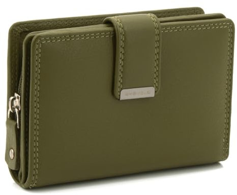 ekavale Damen Geldbörse aus weichem Leder mit RFID-Schutz - Damen-Portemonnaie (Oliv)