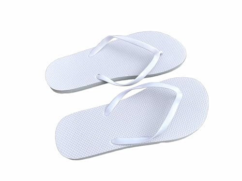 Kate Chesters konstpaket med 20 vita flip-flops för bröllopsgäster | Bulk Wholesale Flip Flops | Hotell gästskor en storlek passar alla, Vitt, Large