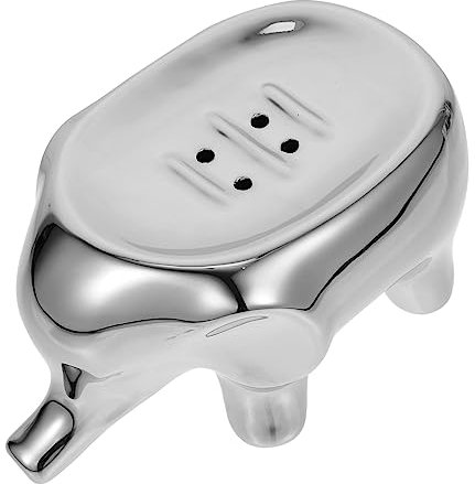 Ciieeo Seifenablage Keramik Elefanten Design Abtropfgestell Für Badezimmer Und Küche Elektroplattiert Wasserabweisend Hygienisch Und Dekorativ