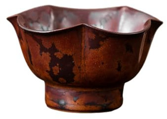 30Ml/1oz Kiln Chestnut Brown High Foot Tea Cup, Ceramic Kung Fu Tea Tasting Cup - High Foot Cup
