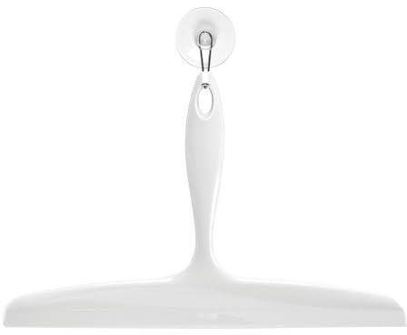 iDesign Bathroom Plastic Shower Squeegee, White