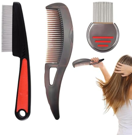 Peine de dientes finos, depurador de cabello para el cabelludo | Herramienta de masaje de cabelludo portátil Peine ergonómico de piojos | Herramientas y equipos de masaje para bodas, cumpleaños, anive